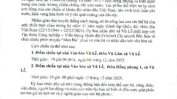 Thông báo chiếu phim