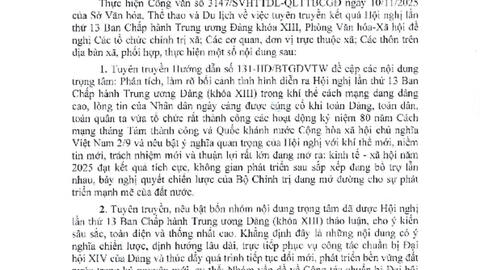 CV 104a. Tuyên truyền Kq Hội nghị lần thứ 13 BCH trung ương Đảng khóa XIII_0001