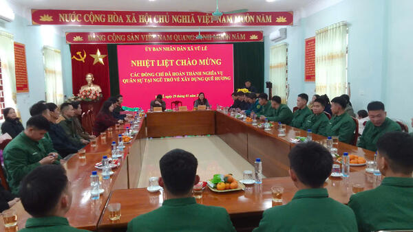 XÃ VŨ LỄ TỔ CHỨC GẶP MẶT, ĐỘNG VIÊN QUÂN NHÂN HOÀN THÀNH NGHĨA VỤ QUÂN SỰ NĂM 2026